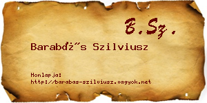 Barabás Szilviusz névjegykártya